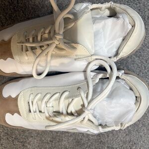Tory Burch White and Cream Sneakers
